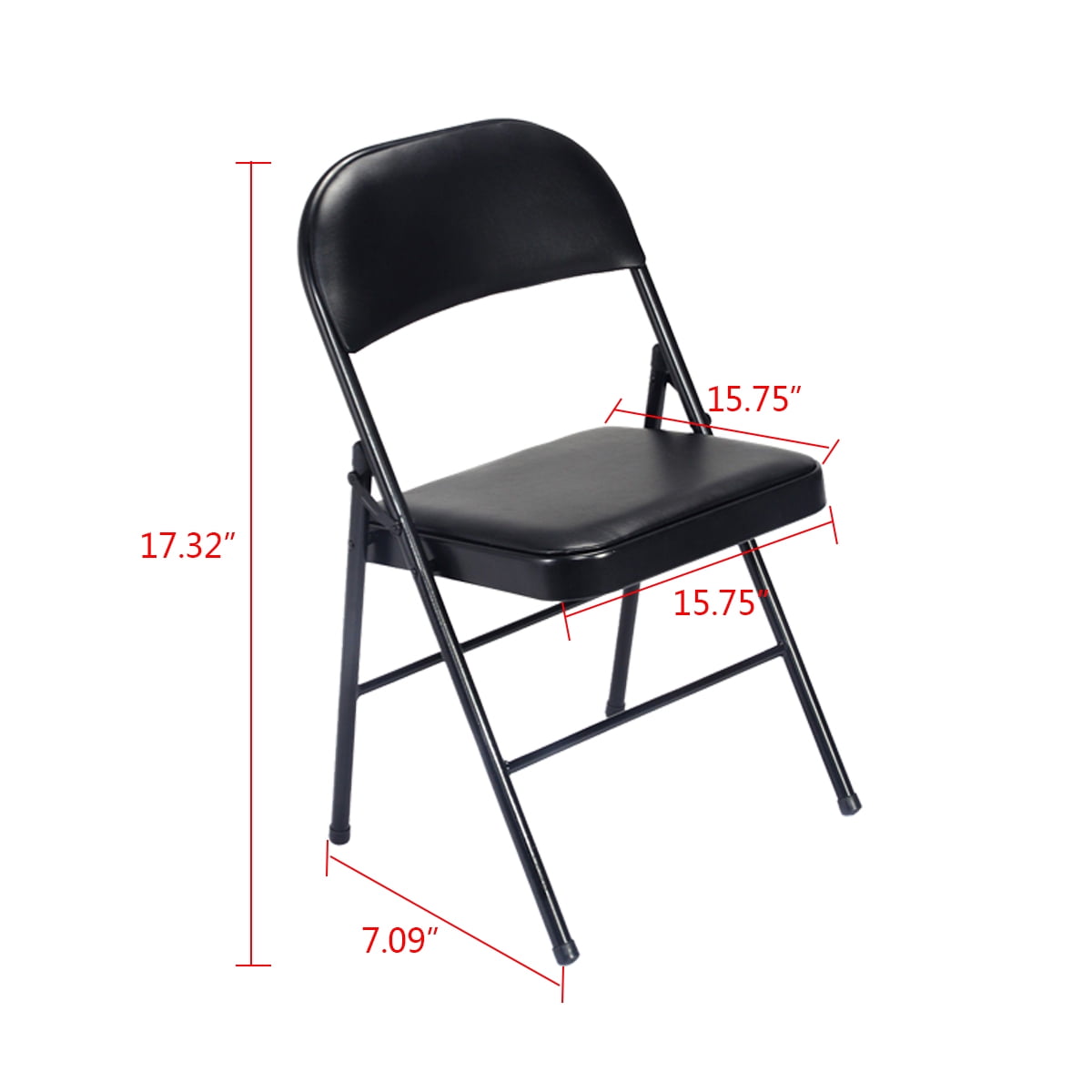 UBesGoo 6 Pack Folding Chairs Cushioned Padded Seat Wedding Chairs with Metal Frame Home Office Party Use Black