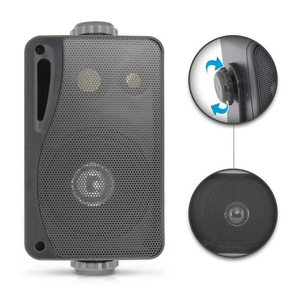 3.5 in. 3-Way Weatherproof Marine Audio Speakers, Black (4-Pair)