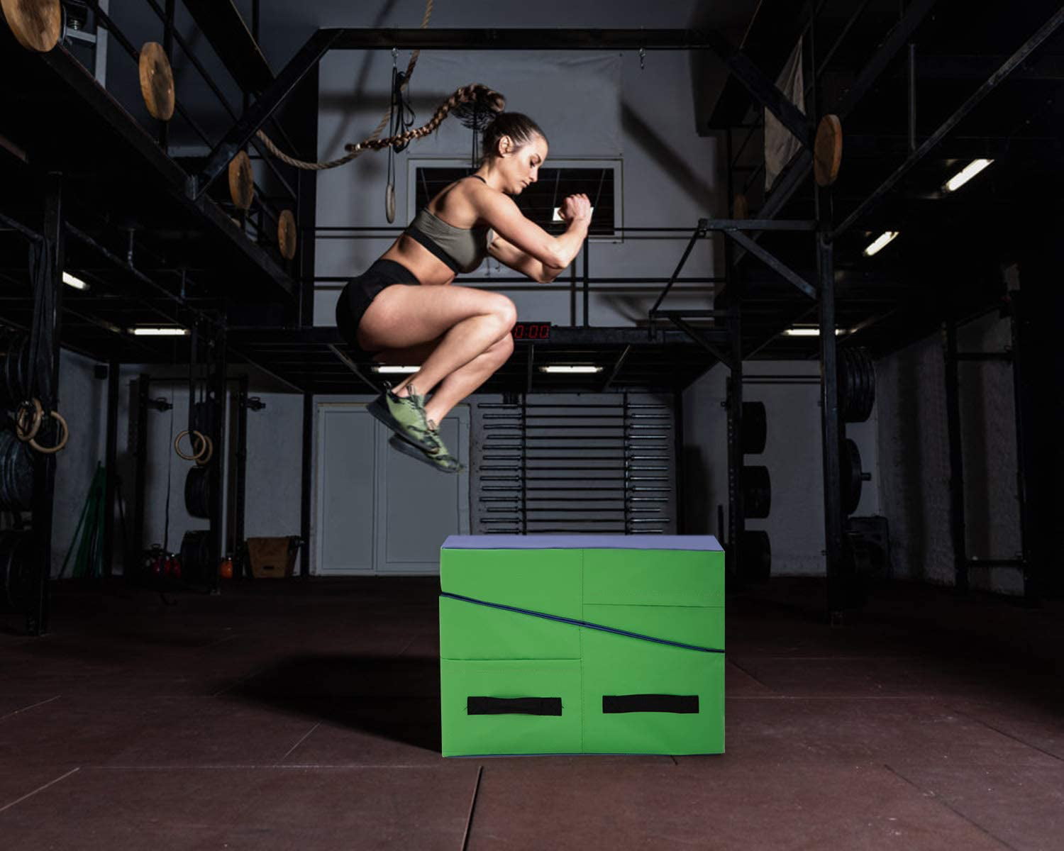 Dkeli Incline Gymnastics Mat Tumbling Mat Home Gym Mat 48''x24'' Non-slip PVC Surface, Blue