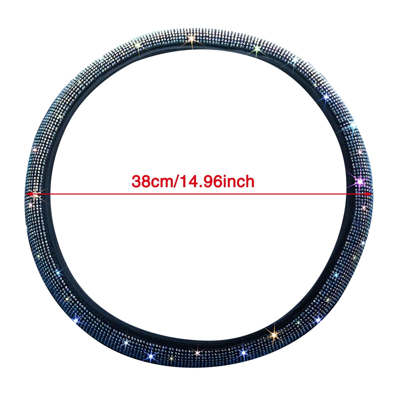 Crystal Bling Rhinestone Car Steering Wheel Cover Universal Fit 37 38cm Car SUV