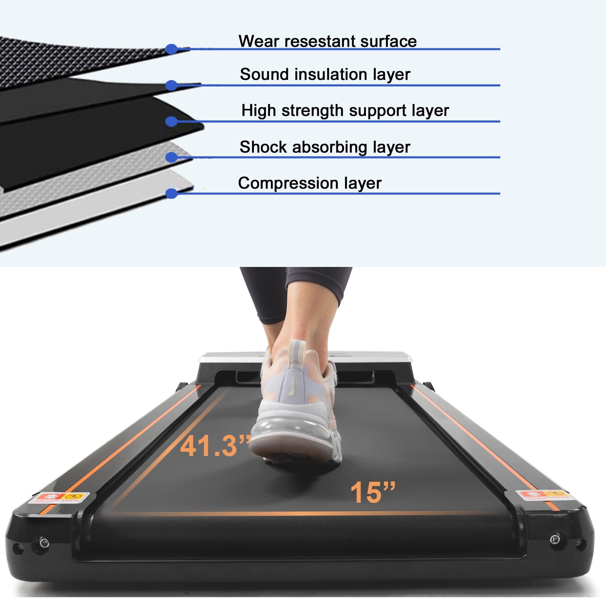 Style Treadmill 2.5HP Home Treadmill Maximum Weight 265LBS Electric Treadmill With Bluetooth Remote Control.