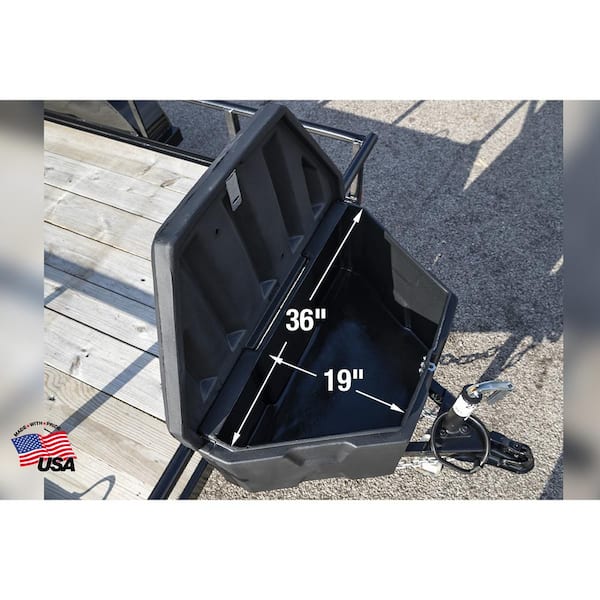 18 in. x 19 in. x 36 in. Matte Black Plastic Trailer Tongue Truck Tool Box