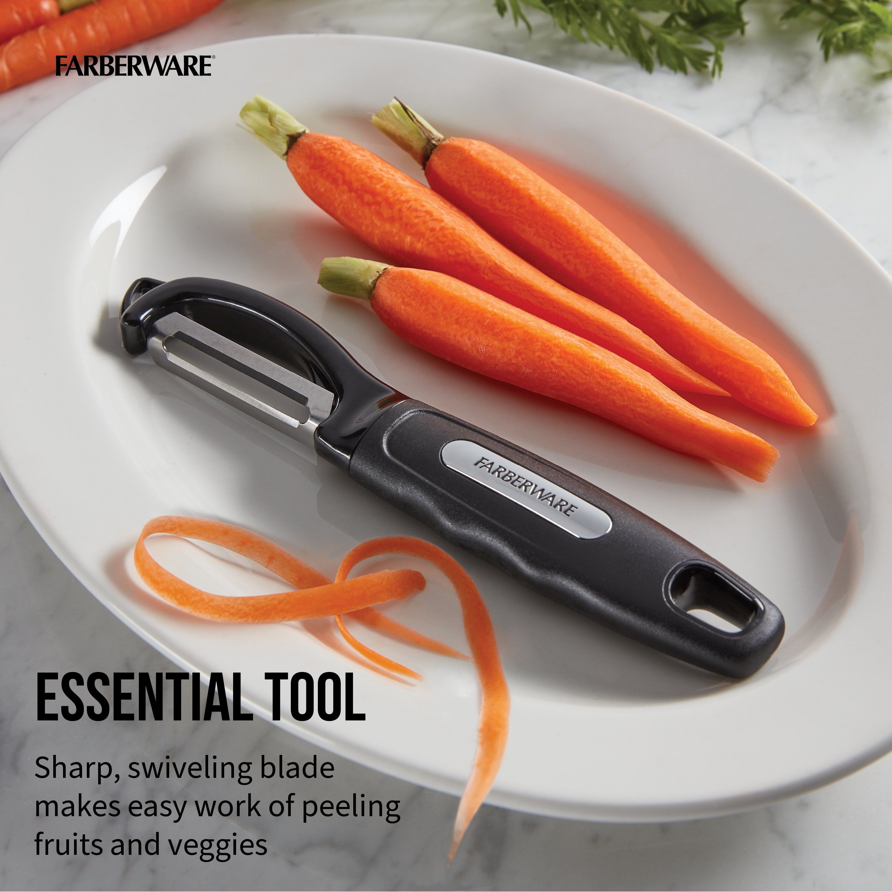 Farberware Professional Euro Peeler with Stainless Steel Blade in Black