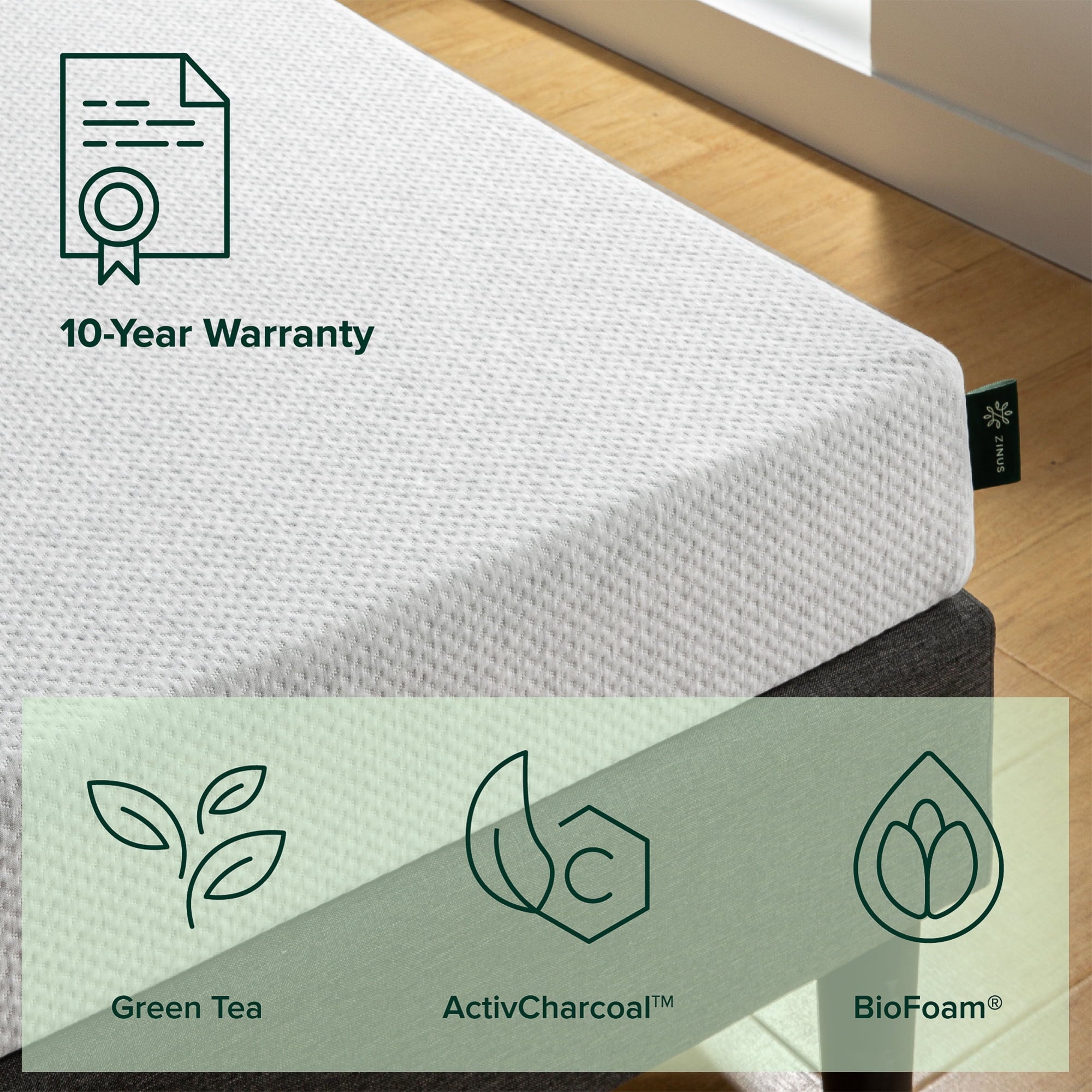 6 Inch Ultima Memory Foam Mattress / Pressure Relieving / CertiPUR-US Certified / Mattress-in-a-Box, Twin , Brown Twin 6 Inch Mattress