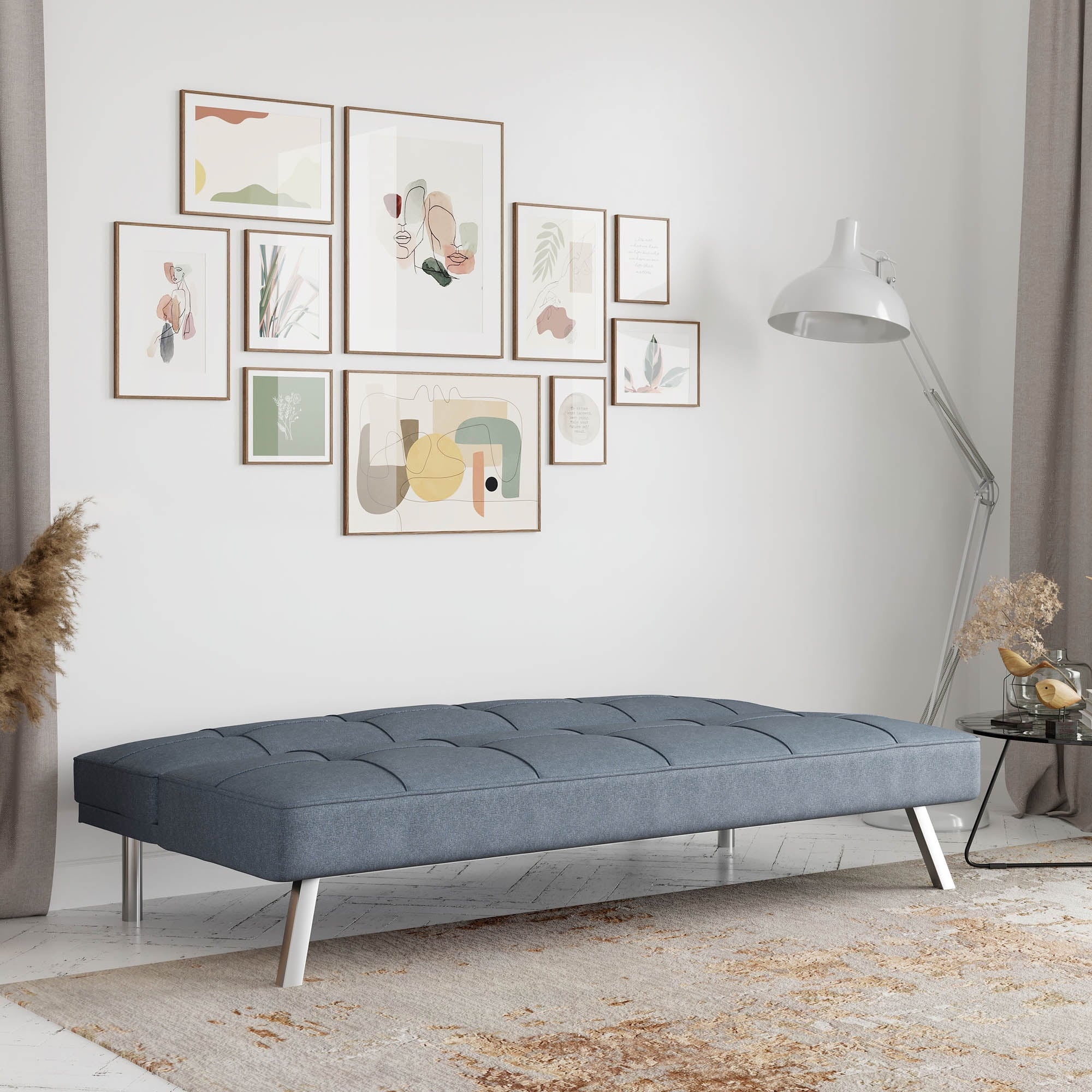 Serta Chelsea Modern Futon, Light Gray Fabric
