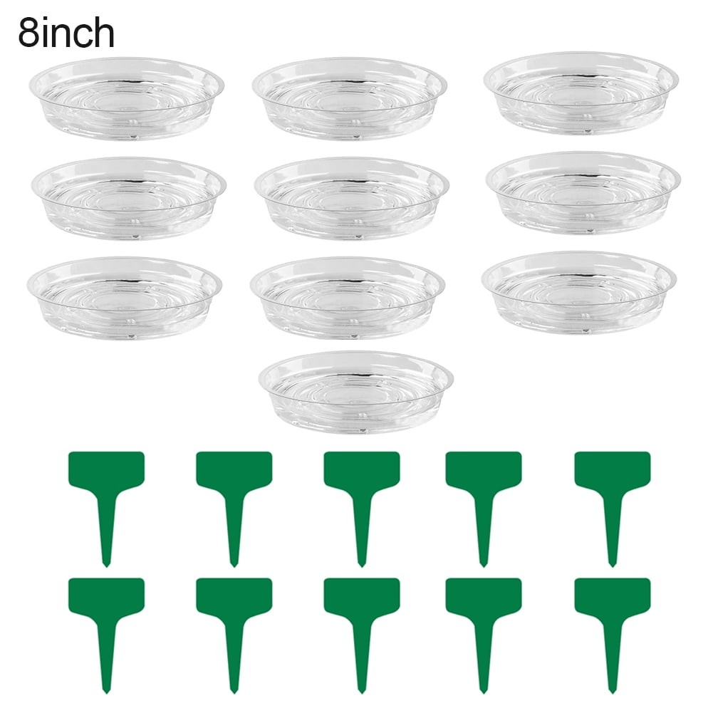 Anvazise 10 Set Planter Tray Leak-proof Reusable BPA Free Promote Growth Plant Pot Saucer Gardening Tools 8Inch