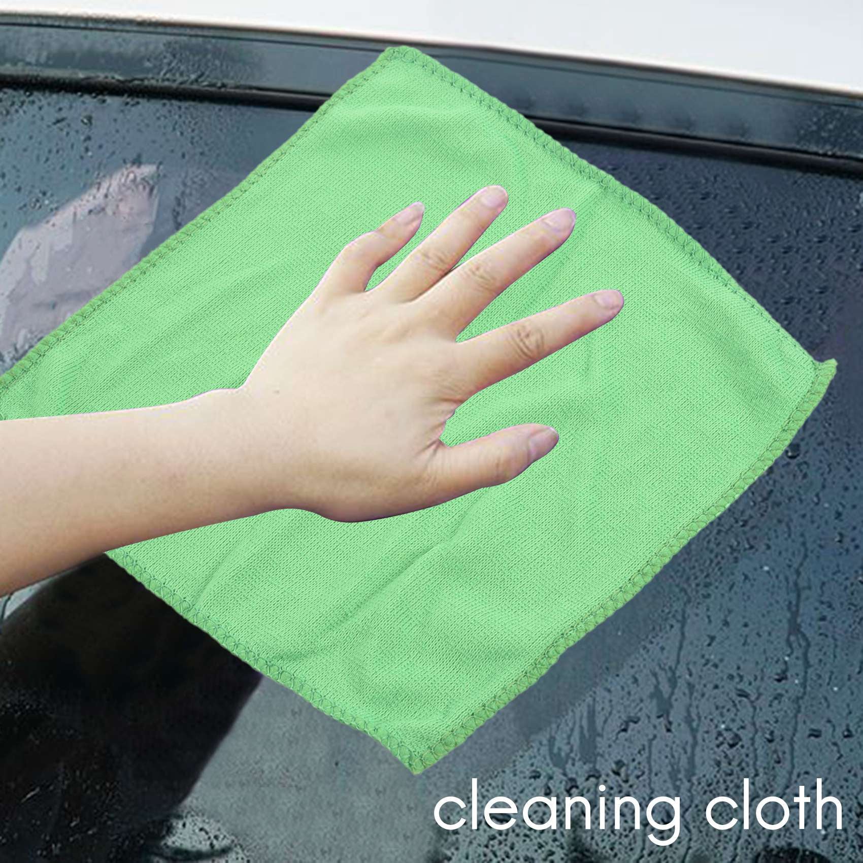 Winyuyby 10pcs Practical Soft New Car Wash Towel Cleaning Duster Auto Detailing Green Microfiber Green