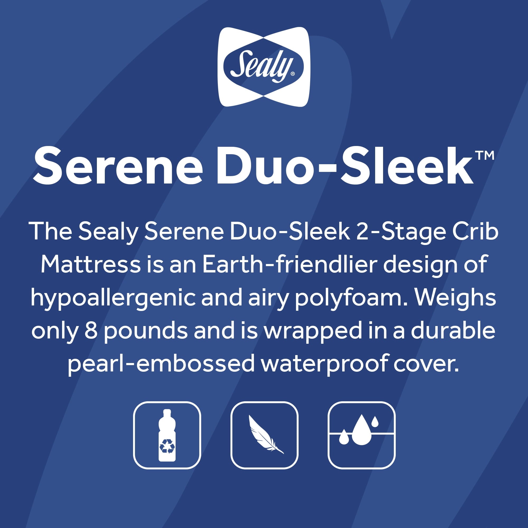 Serene Duo-Sleek Crib Mattress, 2-Stage Foam Baby Mattress, Toddler Mattress, Waterproof