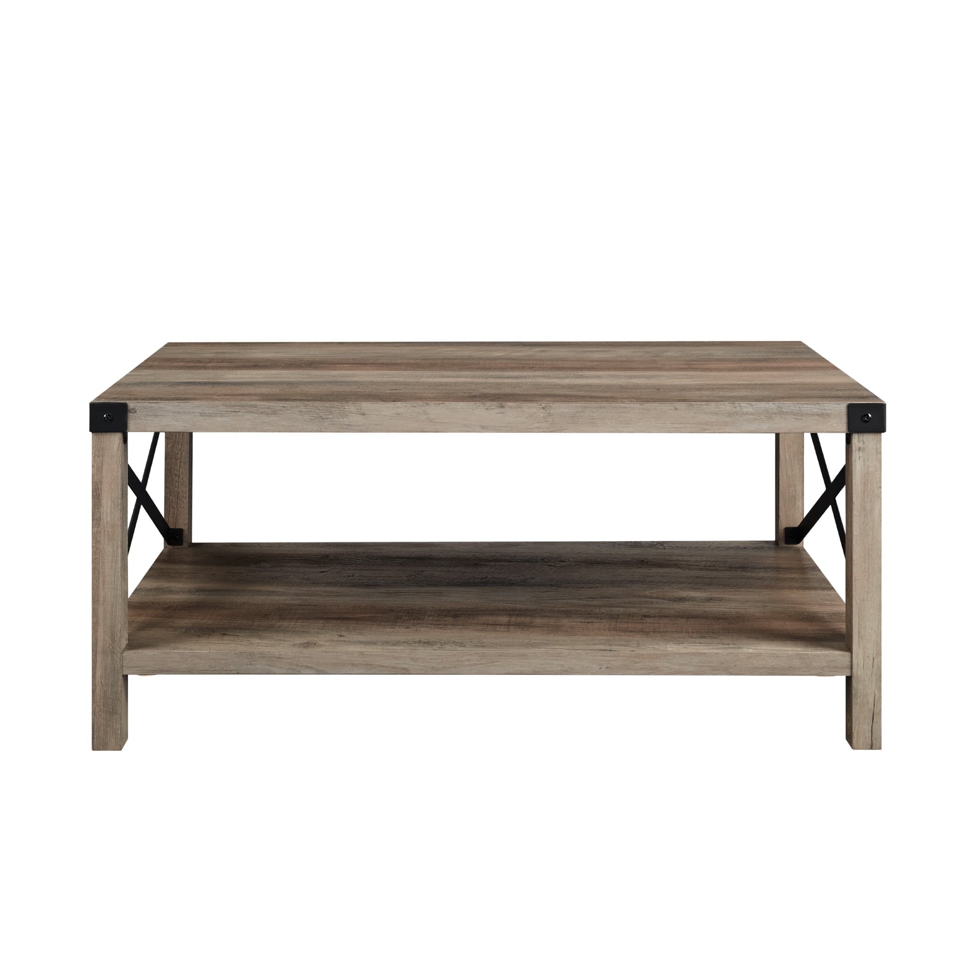 Desert Fields Magnolia Metal X Coffee Table, Gray Wash
