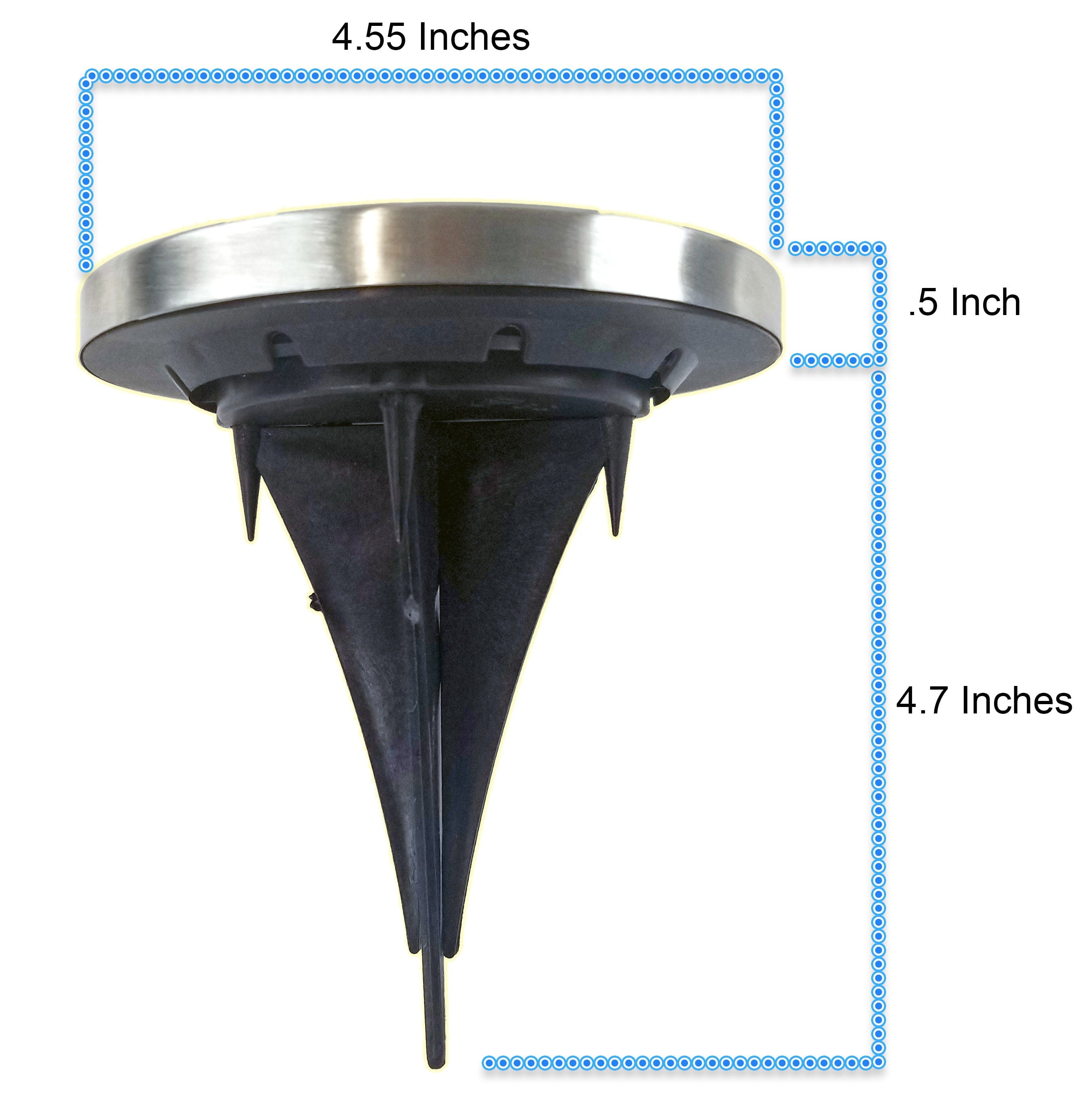 Solar Powered Disk Path Ground Lights - 4 Bright LED's - Flush Flat Outdoor Indoor Waterproof Garden Landscape Spike Yard Disc Lights - 4 Pack Bright White