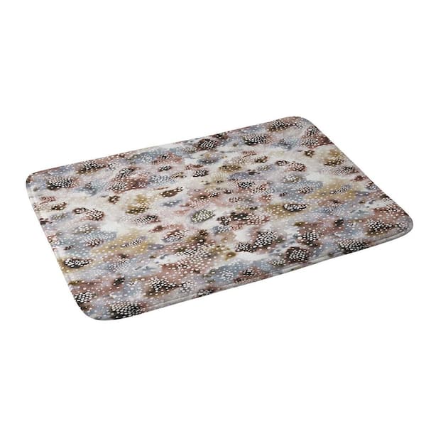 Ninola Design Japandi Experimental Texture 34 in. x 21 in. beige Memory Foam Bath Mat