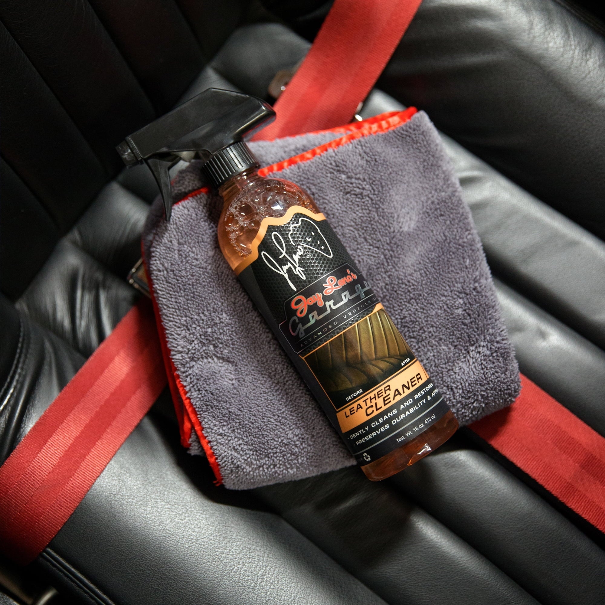 Jay Leno's Garage Leather Cleaner (16 oz) - Clean & Protects Car Leather Surfaces