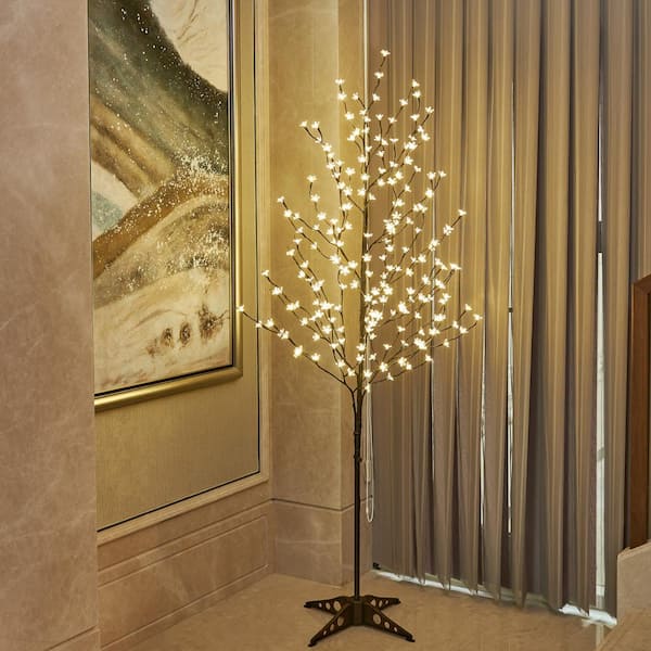 456 ft. Pre-Lit Cherry Blossom Tree Warm White lights, Pack of 3, Artificial Christmas Tree