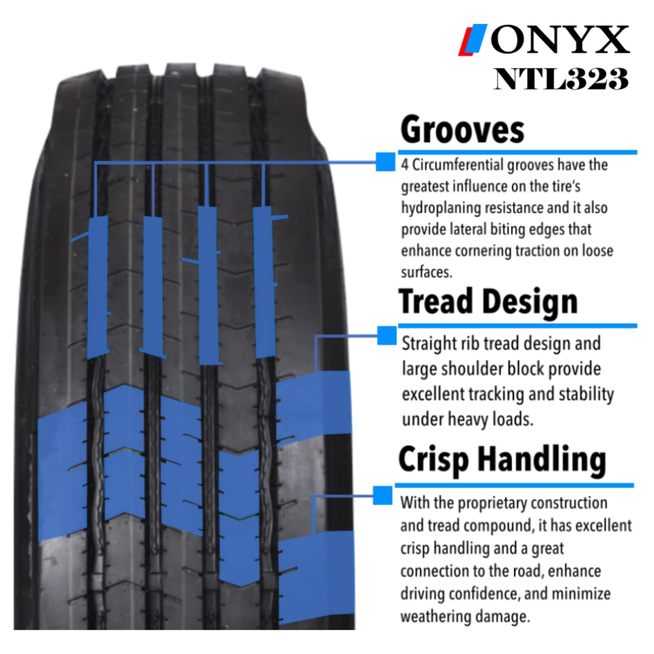 Onyx NTL323 ST235/80R16 14 Load Range G Radial Trailer Tire - 235/80/16 (Tire Only)