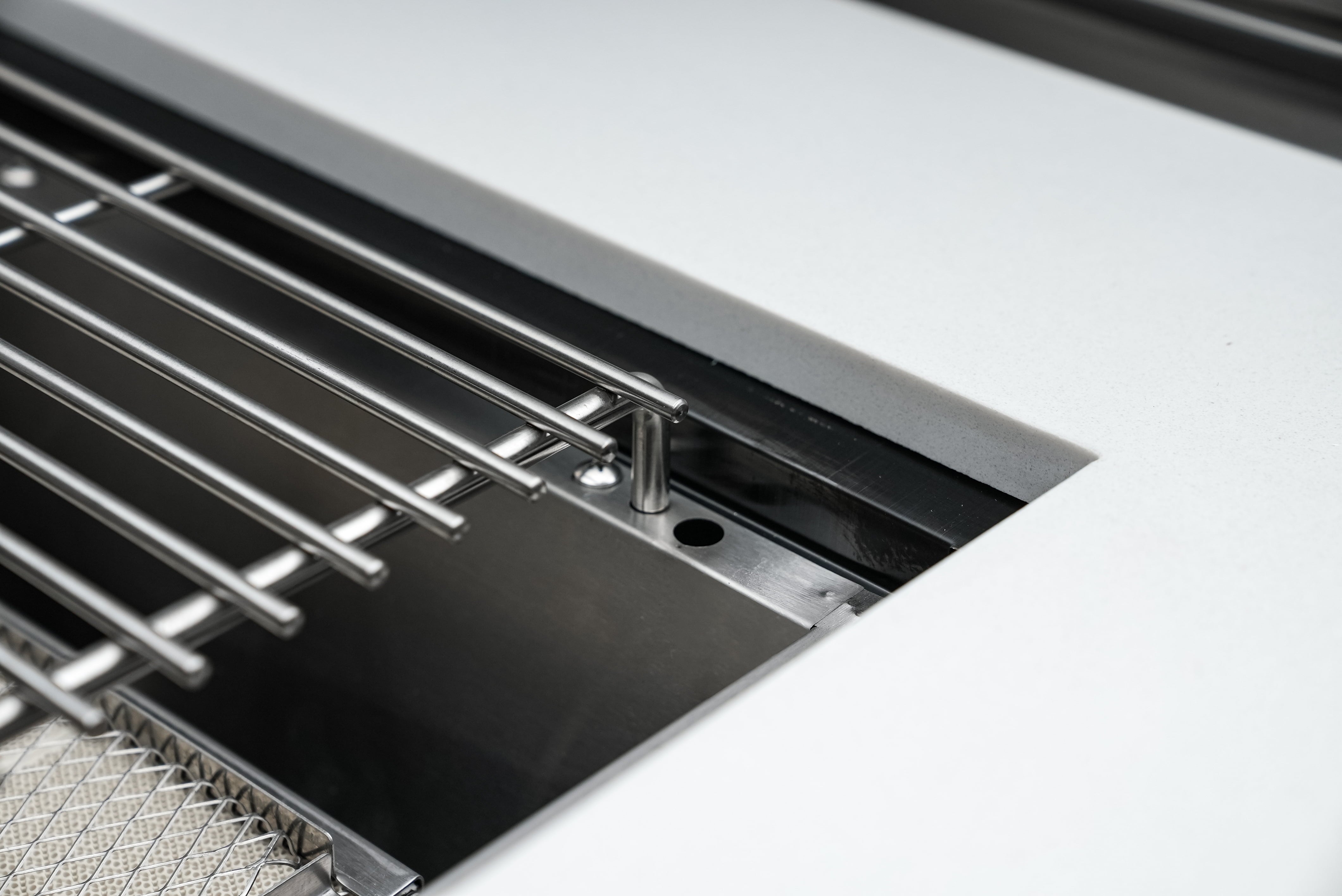 Mont Api 805 Black stainless steel island with fridge cabinet