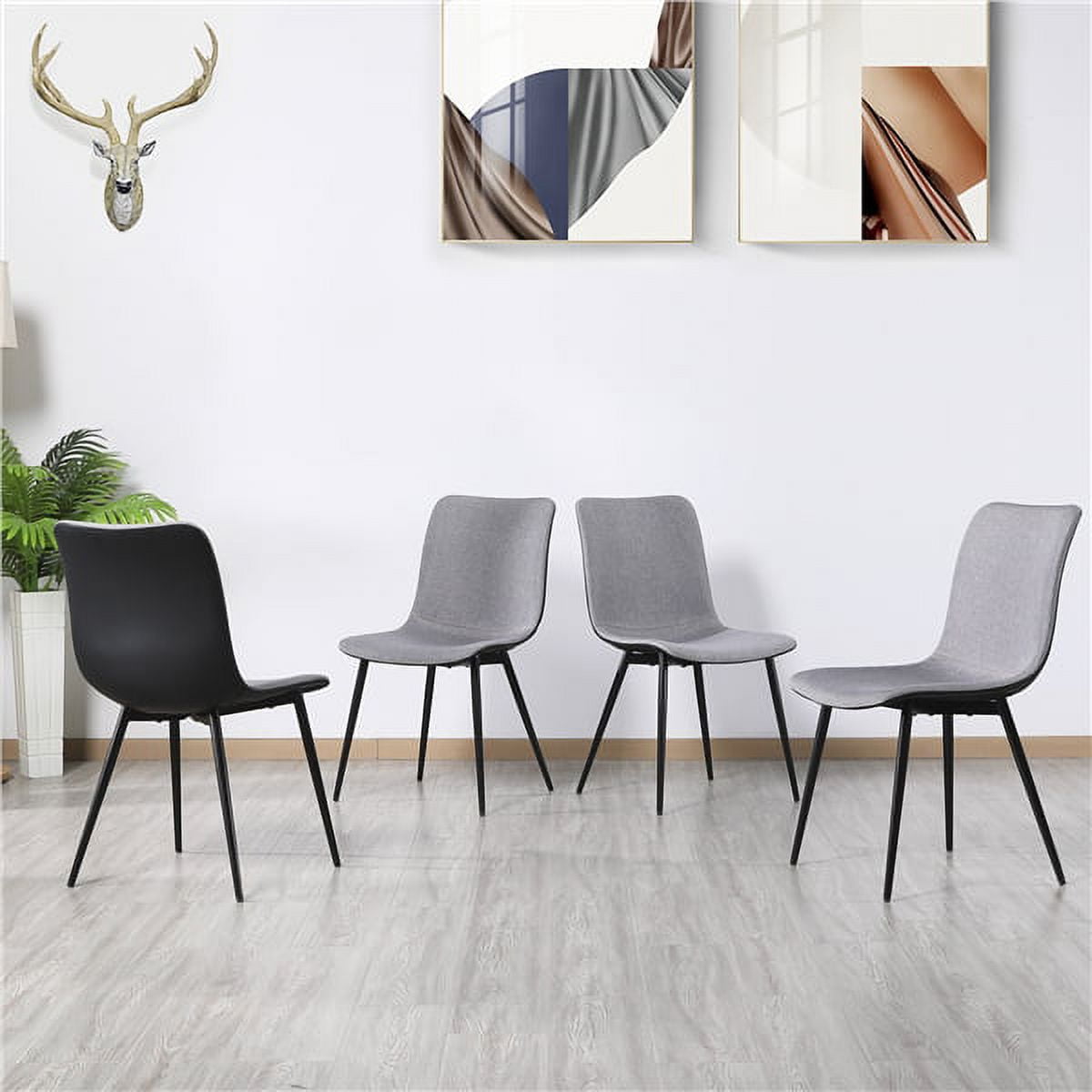 Topeakmart Dining Chair, Set of 4, Gray