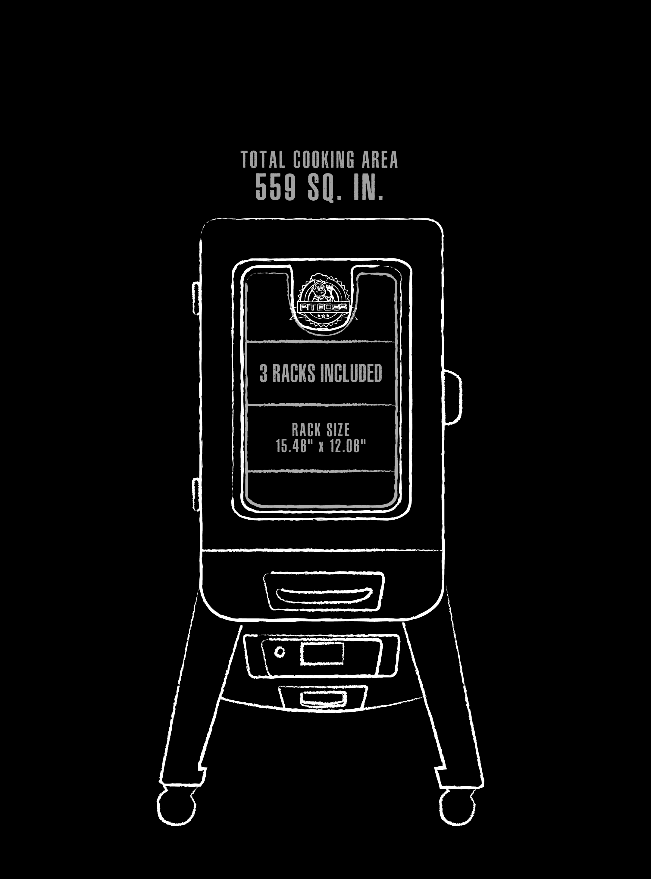 Pit Boss 2-Series Digital Electric Smoker, Silver Hammertone - PBV2D1