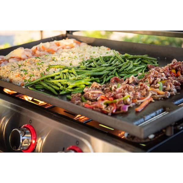 Daytona 4-Burner 36 in. Propane Gas Griddle in Black with Stainless Steel Lid