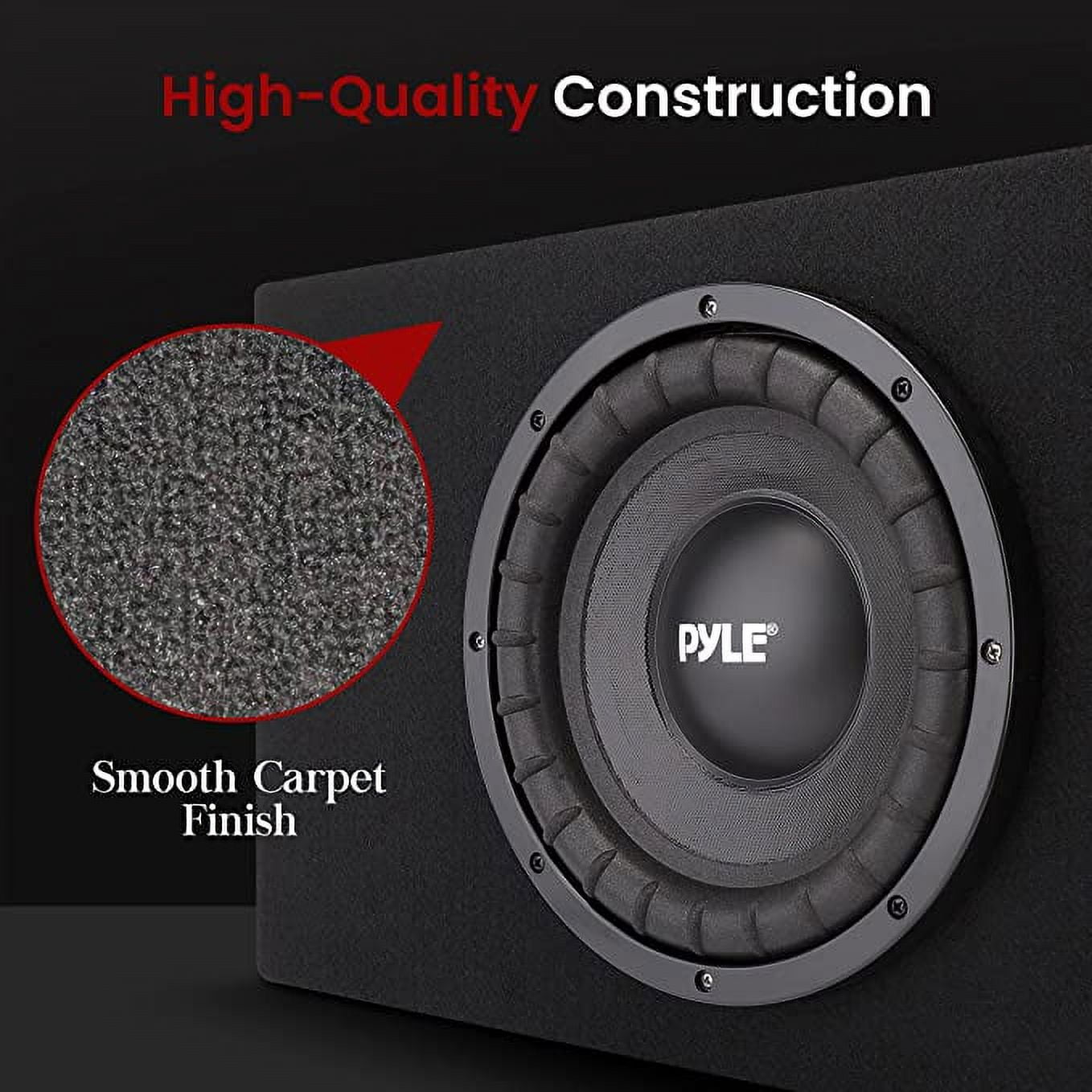 Pyle Slim Subwoofer Box System 500 Watts High Powered 10-inch Woofers with a Non-Pressed Paper Cone