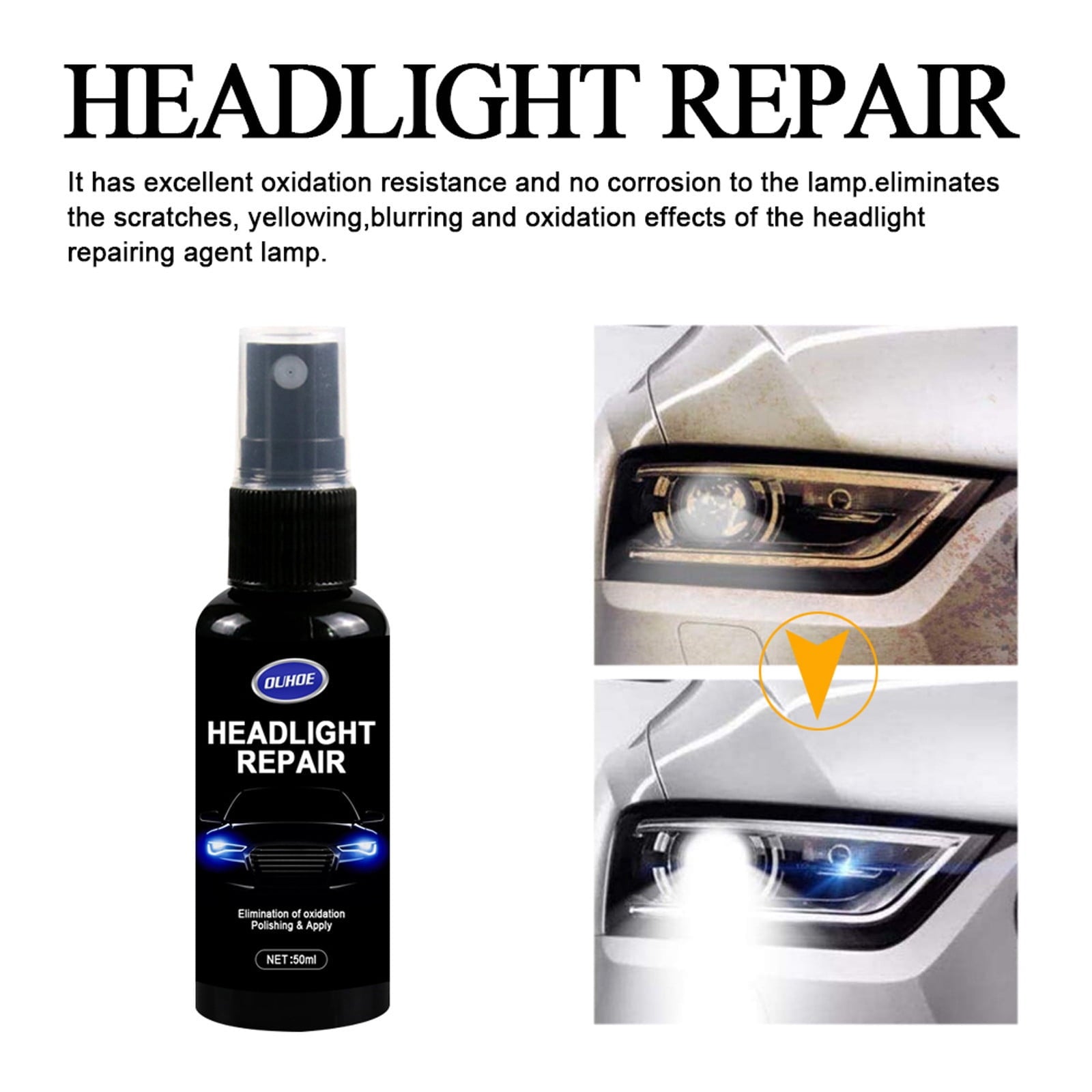 Vntub Clearance Headlight Renewals Polish Car Repair Kit Headlight Repair Liquid Cleaning 20ML