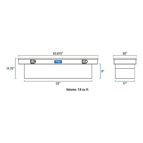 63 in. Gloss Black Aluminum Crossover Truck Tool Box (Heavy Packaging)