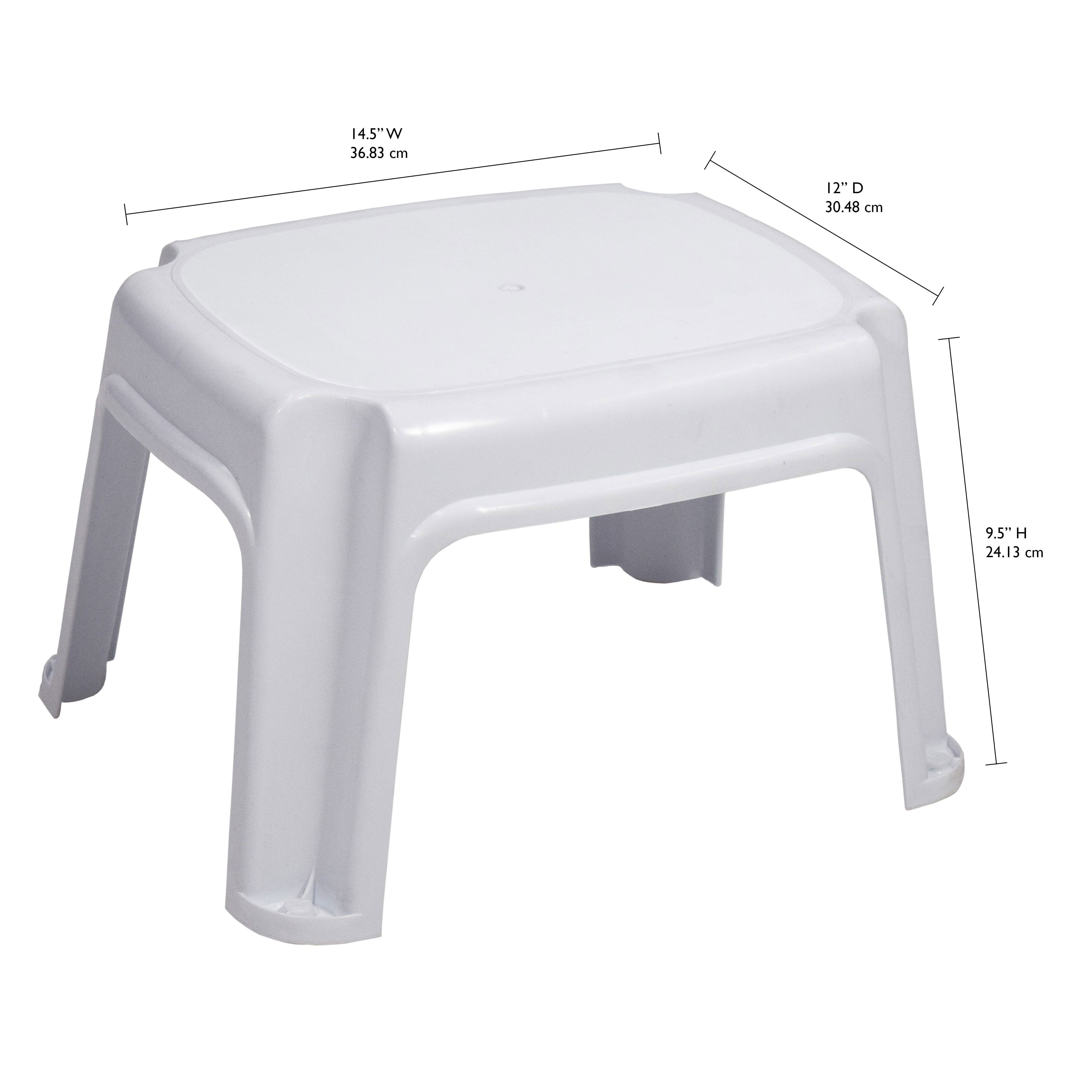 Gracious Living 9.5-Inch Tall, Sturdy Non Slip Plastic Single Level Home Step Stool, White