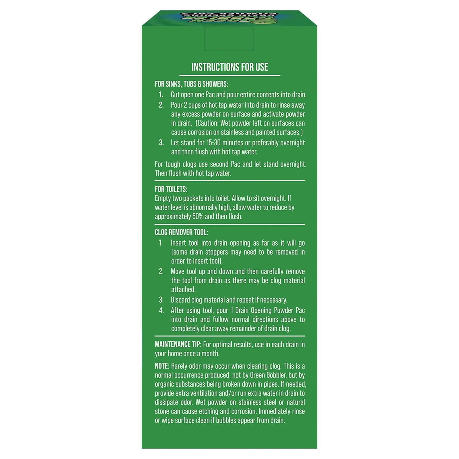 Green Gobbler 8.25 oz. Draining Opening Pacs (3 Count)