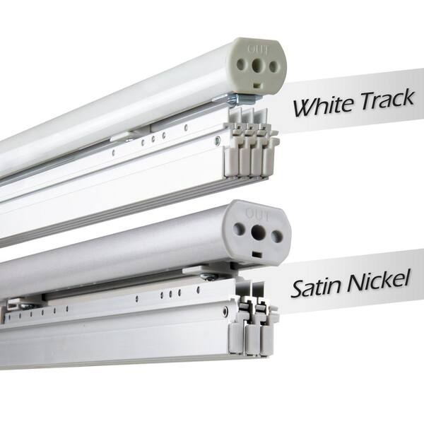 Nikolai 140 in. - 260 in. W x 94 in. L Adjustable 12-Panel White Double Rail Panel Track with 23.5 in. Slates