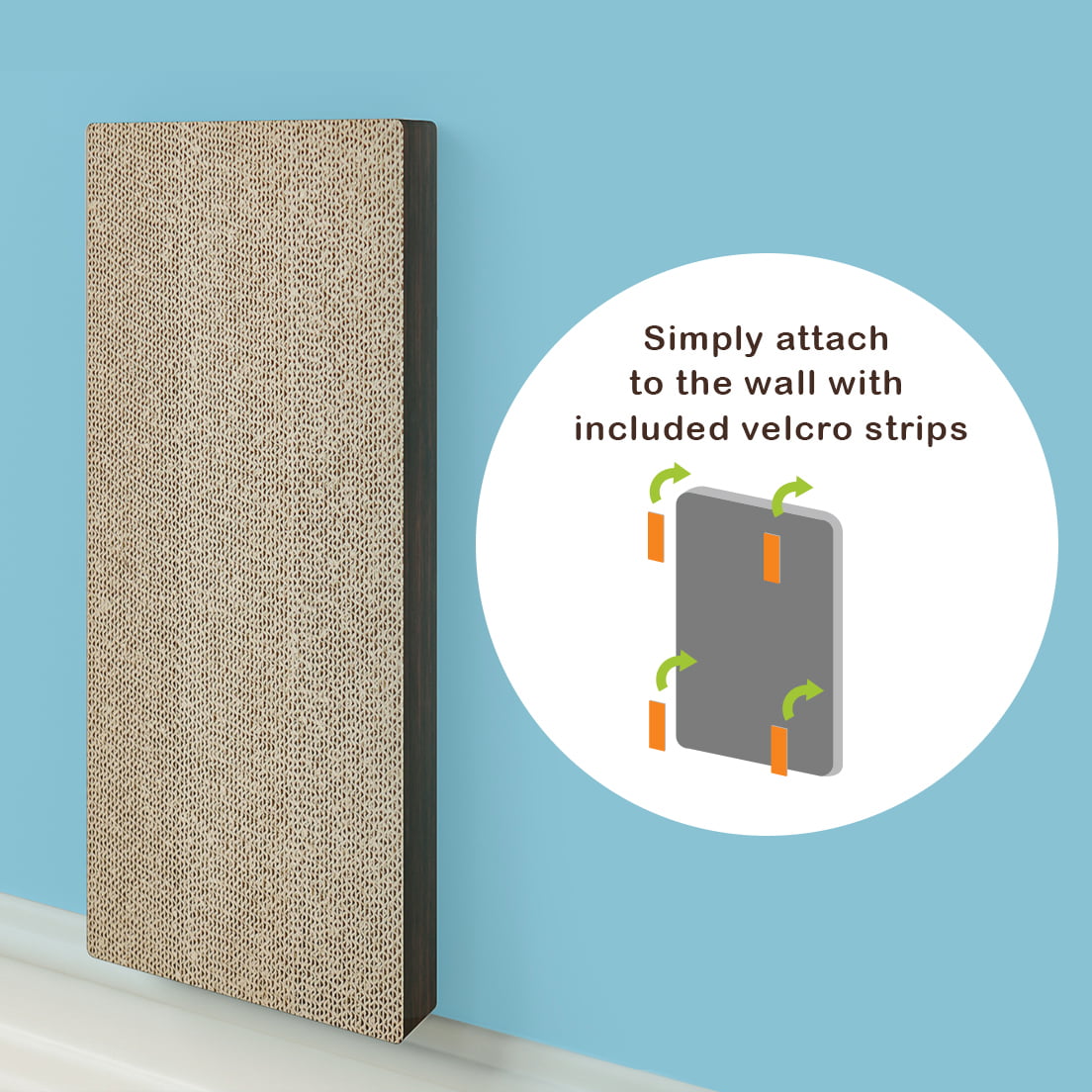 Way Basics Eco-friendly Wall Mount Scratch Pad Cat Scratcher, Espresso