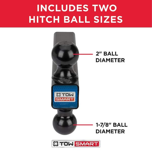 Class 2 Up to 6,000 lb. 1-7/8 in. and 2 in. Ball Diameters Dual Adjustable Trailer Hitch Ball Mount