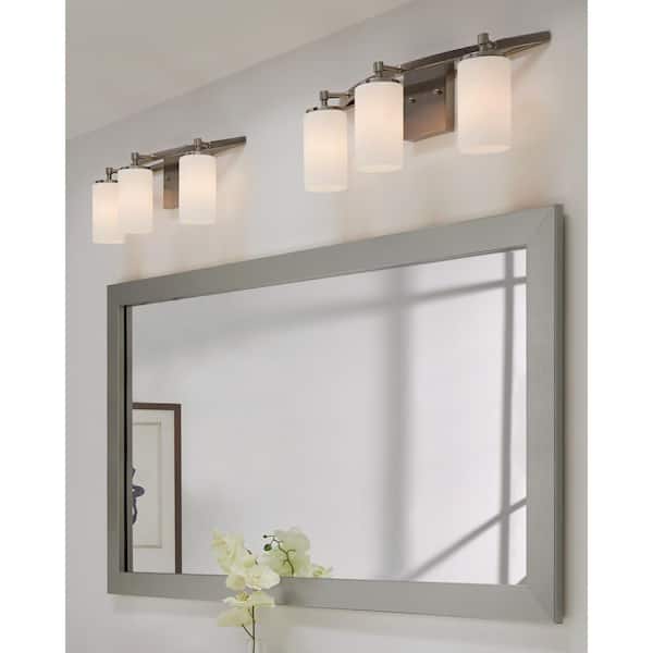 Alturas 3-Light Modern Brushed Nickel Bathroom Vanity Light