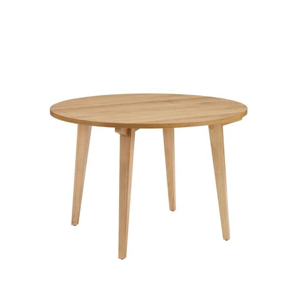 45 in. Round English Ash Wood-Top Scandinavian Dining Table (Seats 4)