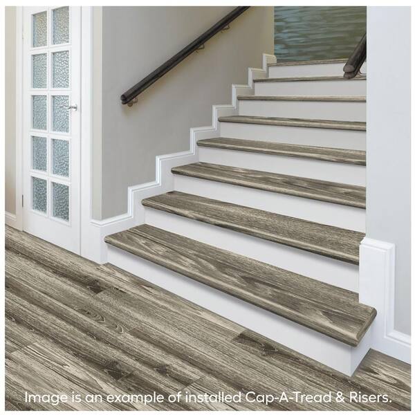 Haley Oak 1.69 in. T x 47 in. L x 12.15 in. W  Laminate Stair Tread and Riser Kit Adhesive