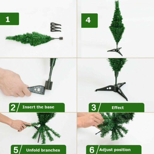 PVC Artificial Christmas Tree 2ft Small Xmas Tree for Kids Home Decoration US