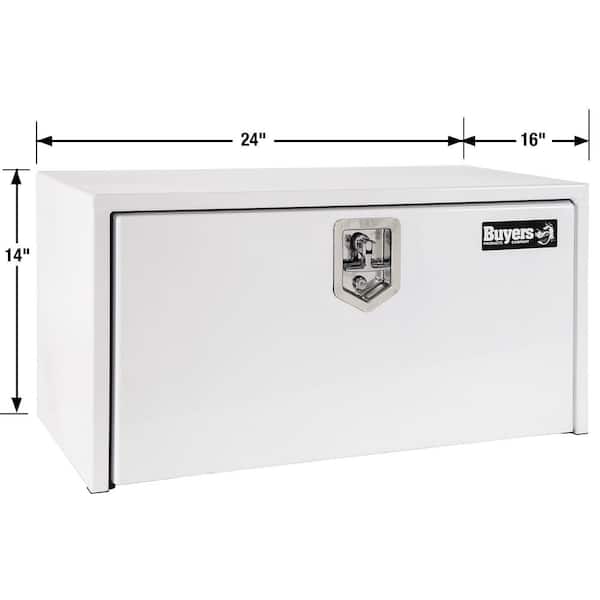 14 in. x 16 in. x 24 in. White Steel Underbody Truck Tool Box