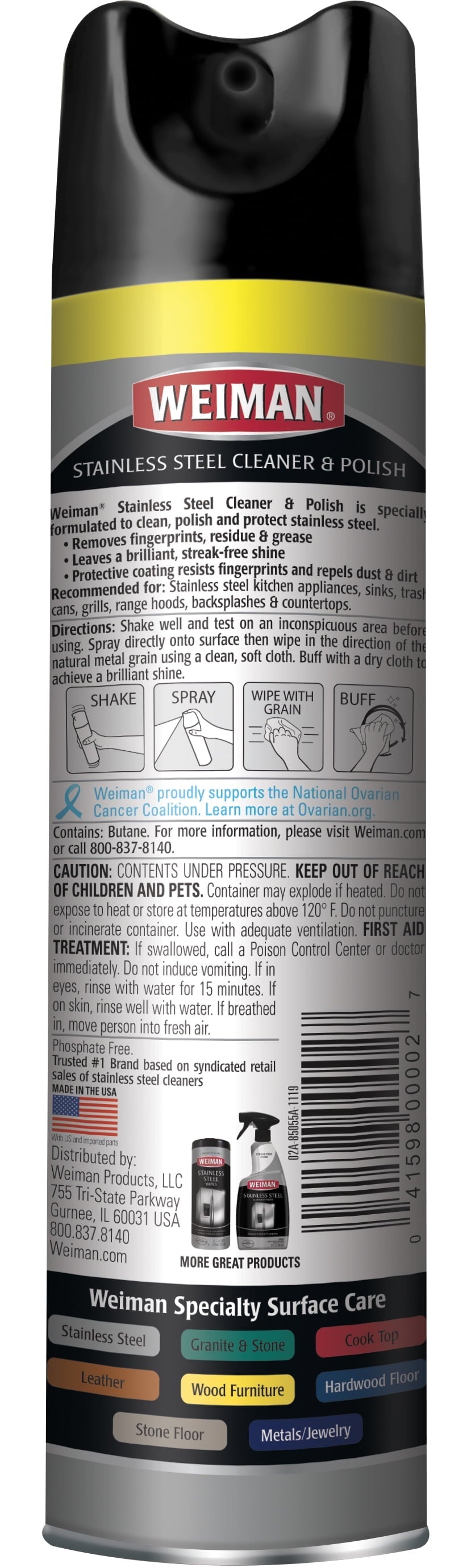 Weiman Stainless Steel Appliance Cleaner & Polish, 12 oz