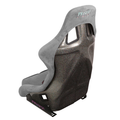 NRG INNOVATIONS GREY FIBER GLASS FRAME ALCANTARA PRISMA FIXED RACING BUCKET SEAT