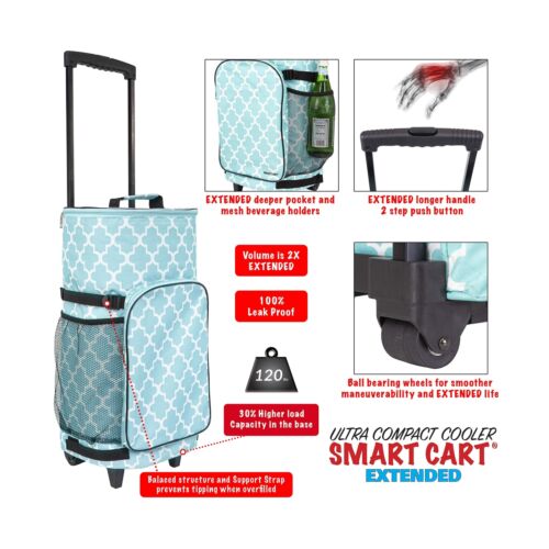 dbest products Ultra Compact Smart Cart Cooler Extended Insulated Collapsible...