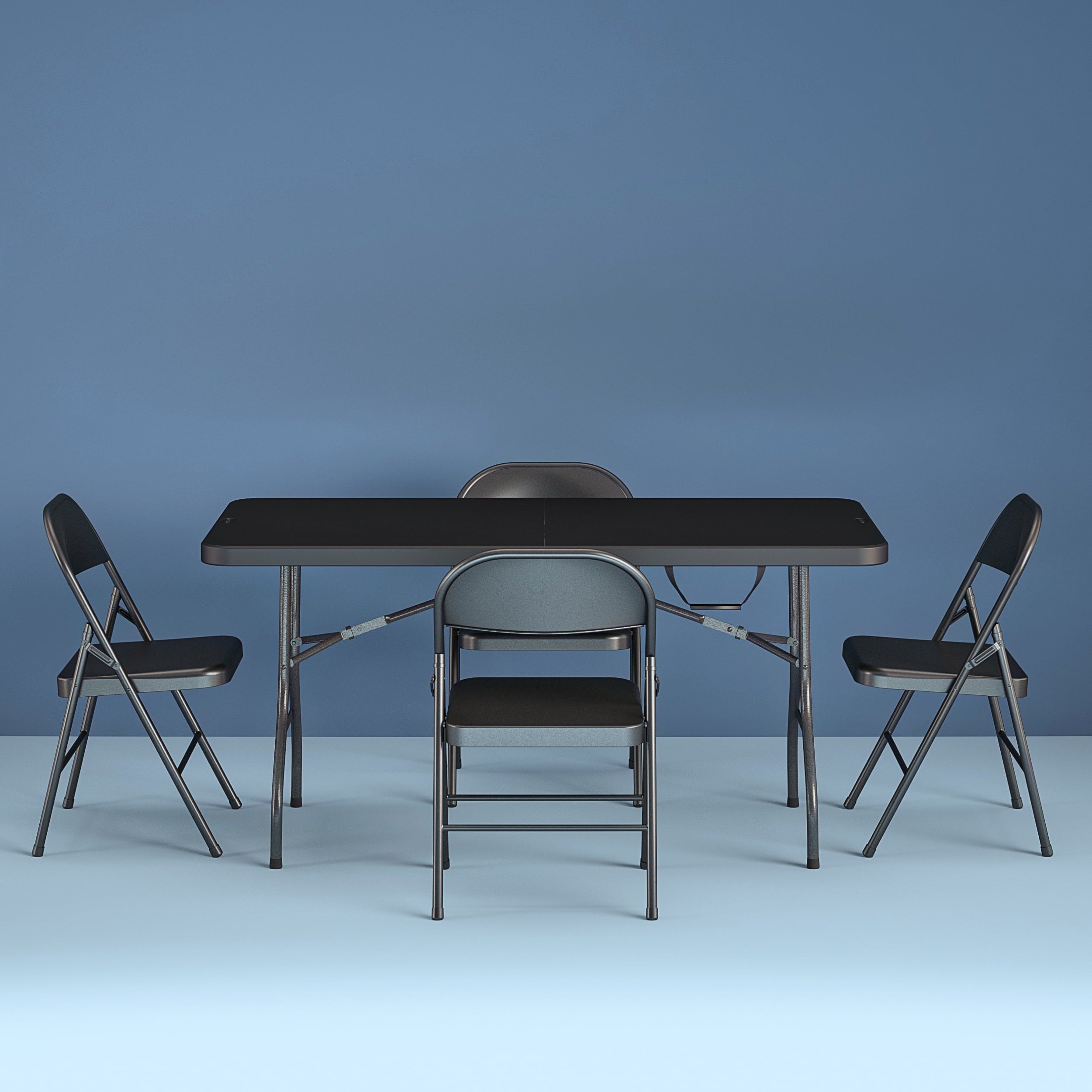 Cosco 6 Foot Centerfold Folding Table, Black