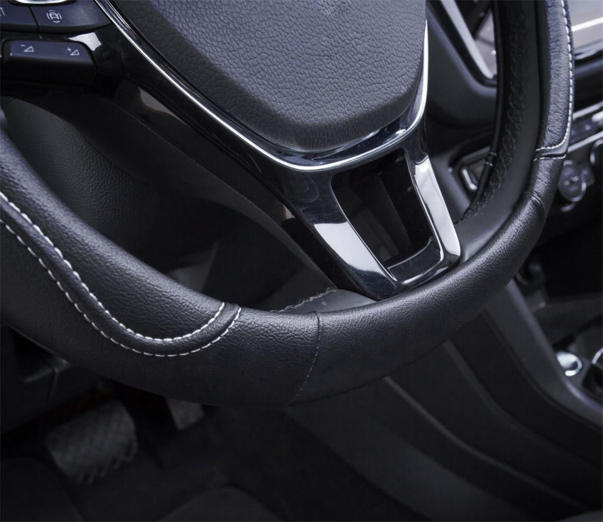 Auto Drive 1PC Steering Wheel Cover Country Black/White - Universal Fit