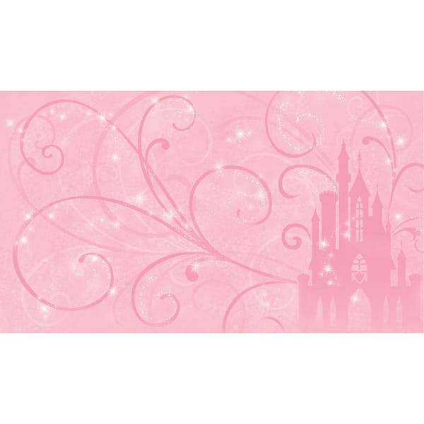 72 in. x 126 in. Disney Princess Scroll Castle Chair Rail Pre-Pasted Wall Mural