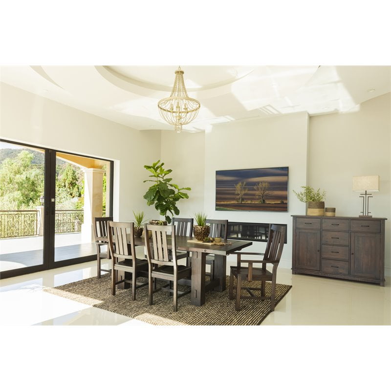 Calandra 7-piece Dining Set with Extension Leaf Vintage Java