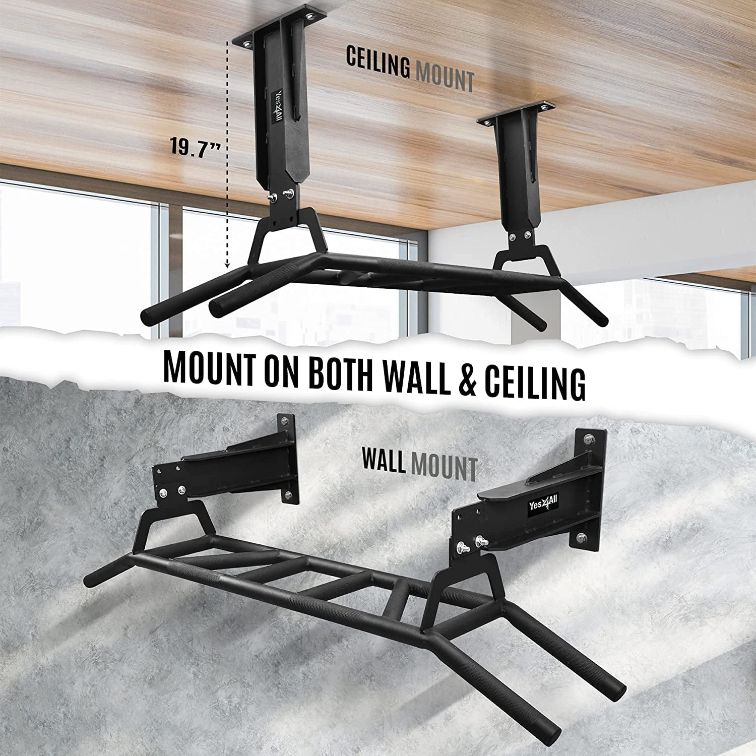 Multigrip Ceiling and Wall Mount Chin Up Bar