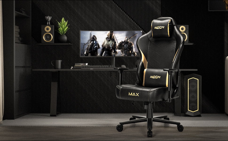 Douxlife Big&Tall Heavy Duty Gaming Chairs for Adults 400 lbs, Ergonomic Office Computer Comfy Gaming Chair, Executive Wide Seat High Back Office Chair