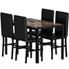 uhomepro 5-Piece Dining Room Table Set for 4 Person, Elegant Dining Table Set, Home Kitchen Table with 4 PU Leather Chairs and Metal Dining Room Modern Furniture