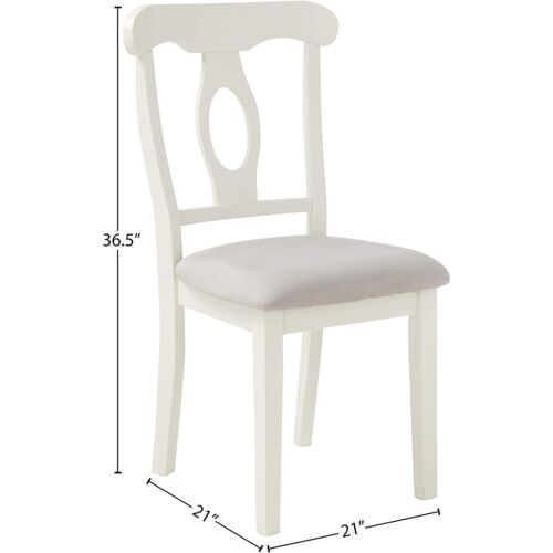 Angel Line 5 Piece Lindsey Dining Set, White/Gray White