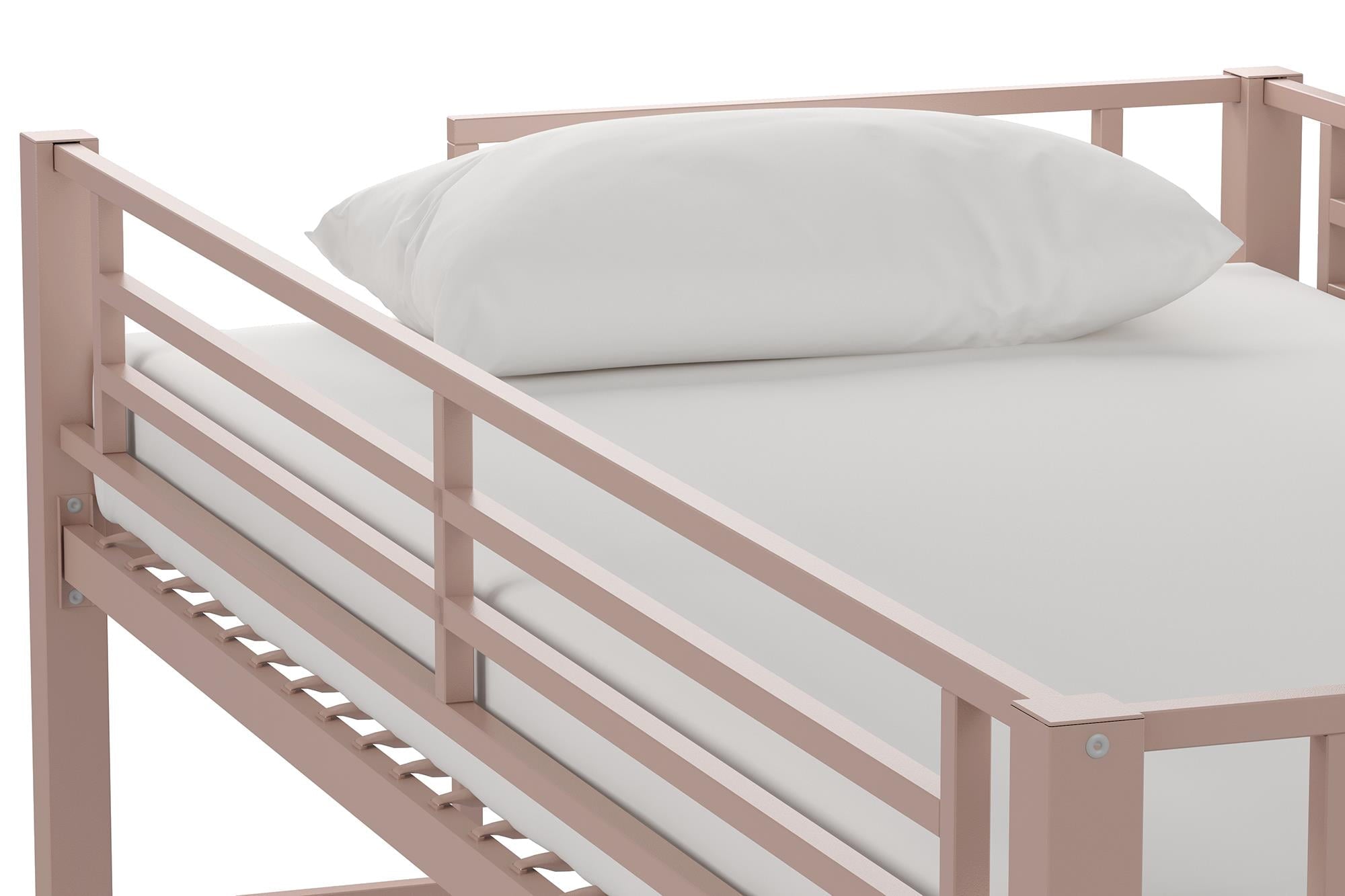 Your Zone Brittain Twin Metal Loft Bed, Pink