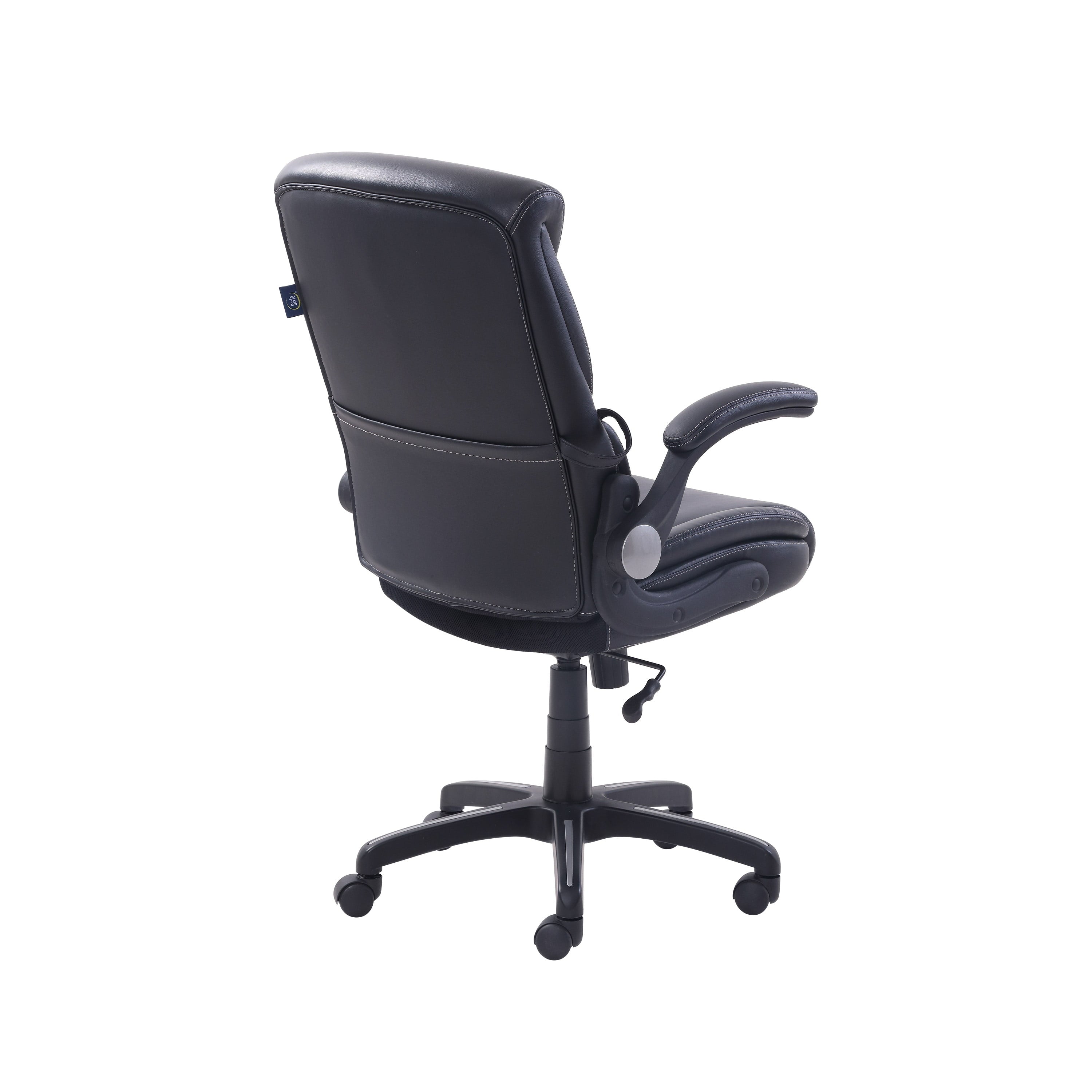 Serta Air Lumbar Bonded Leather Manager Office Chair, Black