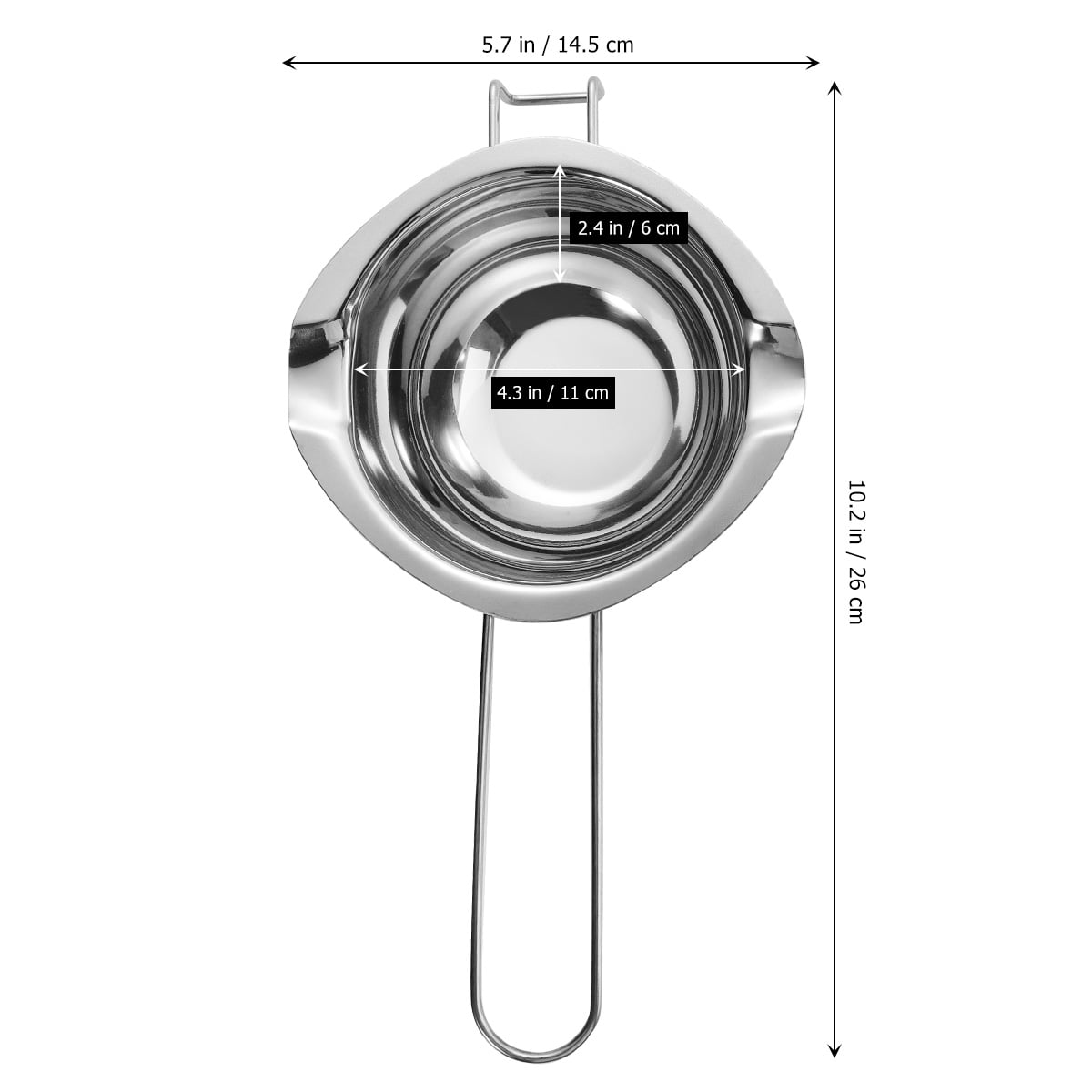 2 Pcs Long Handle Wax Melting Pot Stainless Steel Chocolate Butter Melting Pot