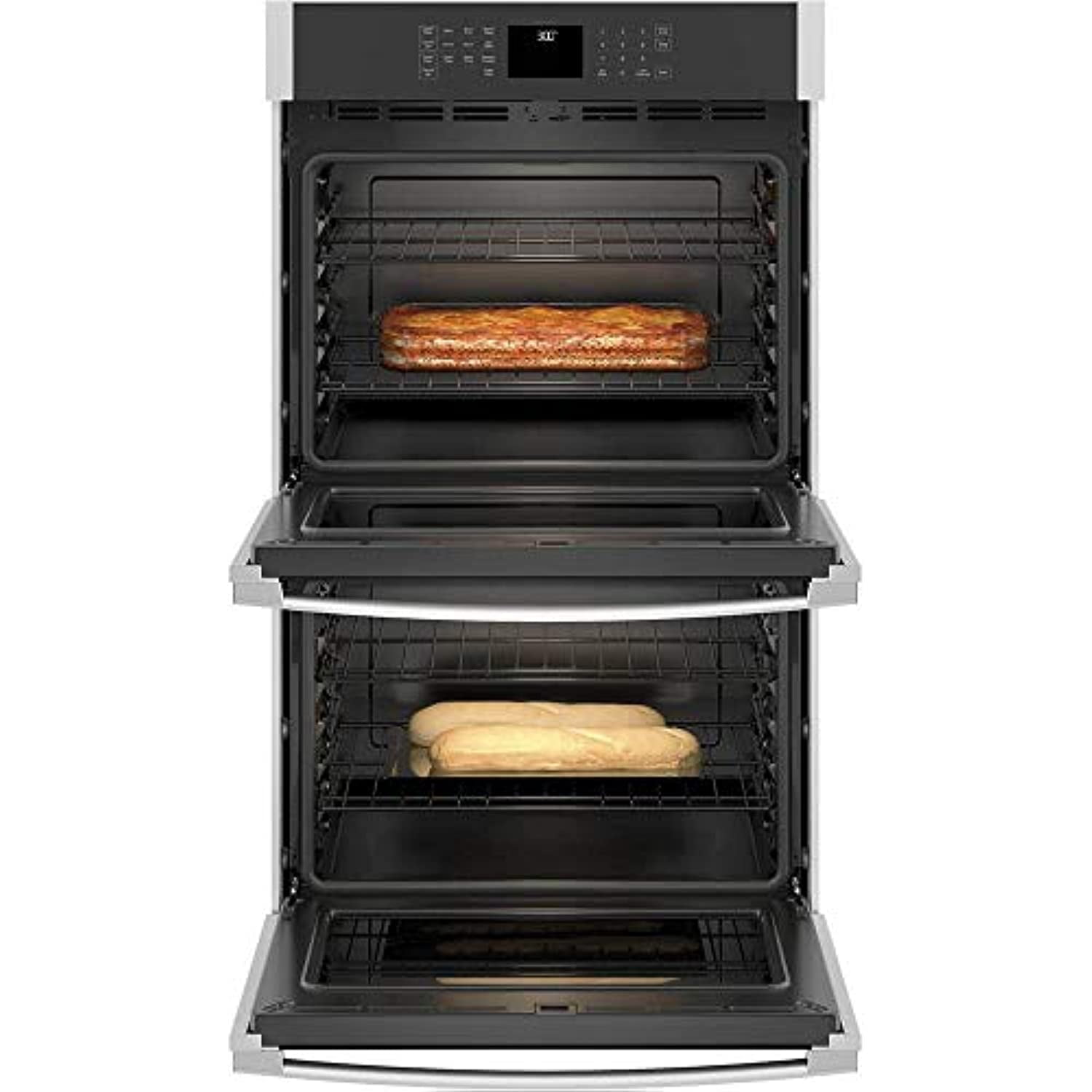 GE JTD3000SNSS 30 Double Wall Oven with 10 cu. ft. Total Capacity Scan-to-Cook Technology Self Clean and Wi-Fi Connectivity in Stainless Steel